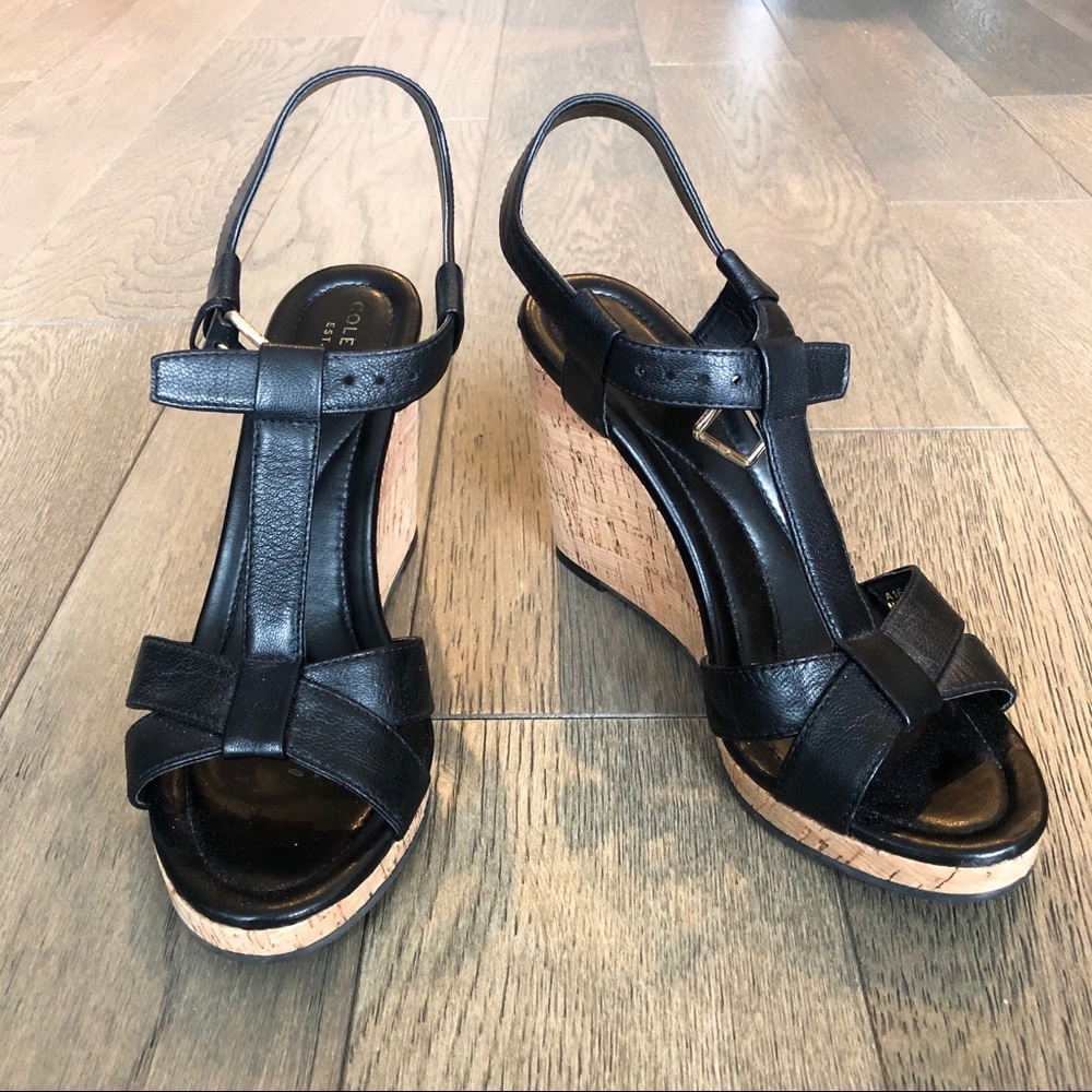 Cole Haan Black Leather Sandals 6